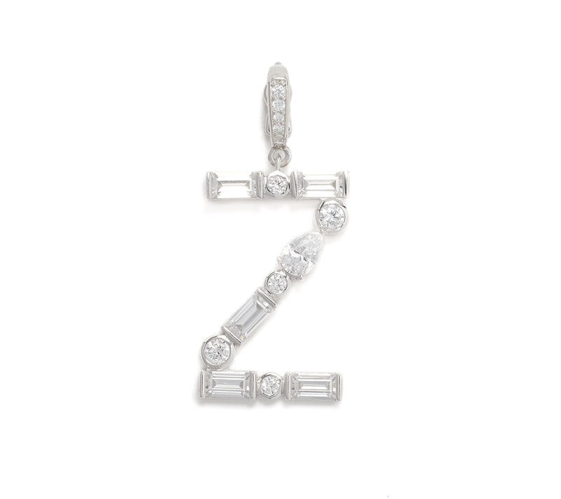 Diamonique x Lulu Frost Initial Charm Enhancer, Sterling Silver — View 55