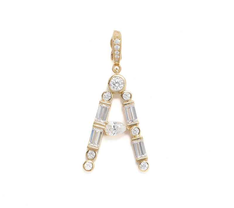 Diamonique x Lulu Frost Initial Charm Enhancer, 14k Plated — View 41