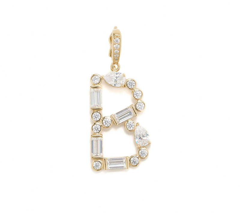 Diamonique x Lulu Frost Initial Charm Enhancer, 14k Plated — View 42
