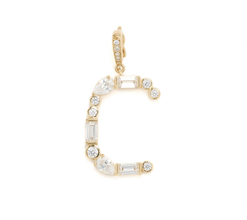 Diamonique x Lulu Frost Initial Charm Enhancer, 14k Plated — View 43