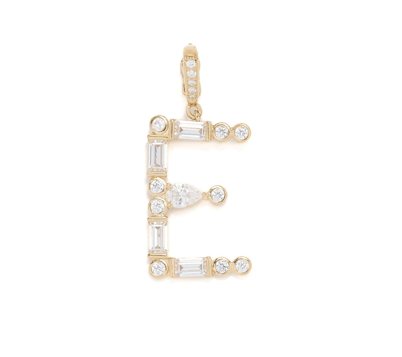 Diamonique x Lulu Frost Initial Charm Enhancer, 14k Plated — View 45