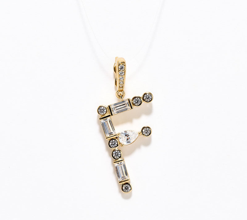 Diamonique x Lulu Frost Initial Charm Enhancer, 14k Plated — View 8