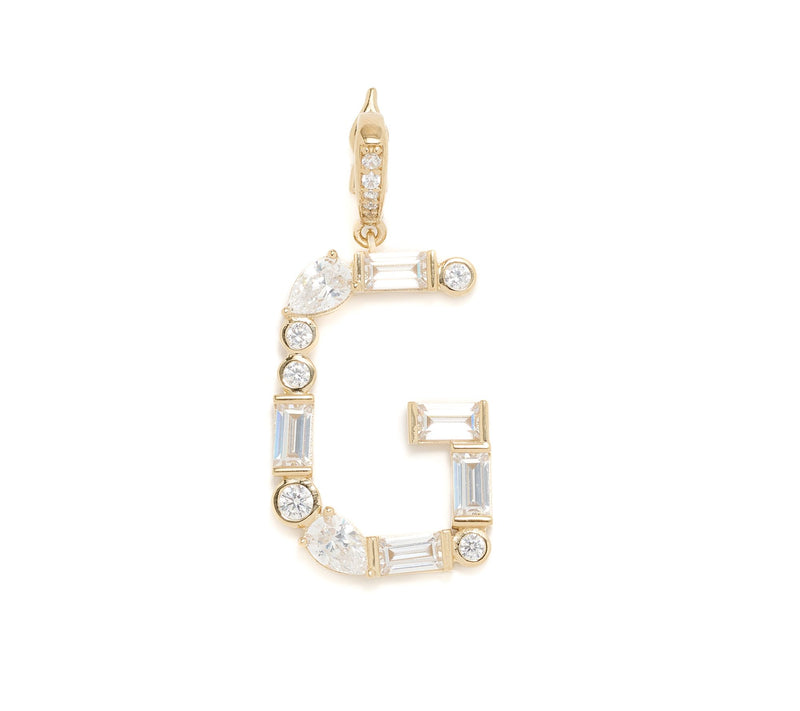 Diamonique x Lulu Frost Initial Charm Enhancer, 14k Plated — View 46