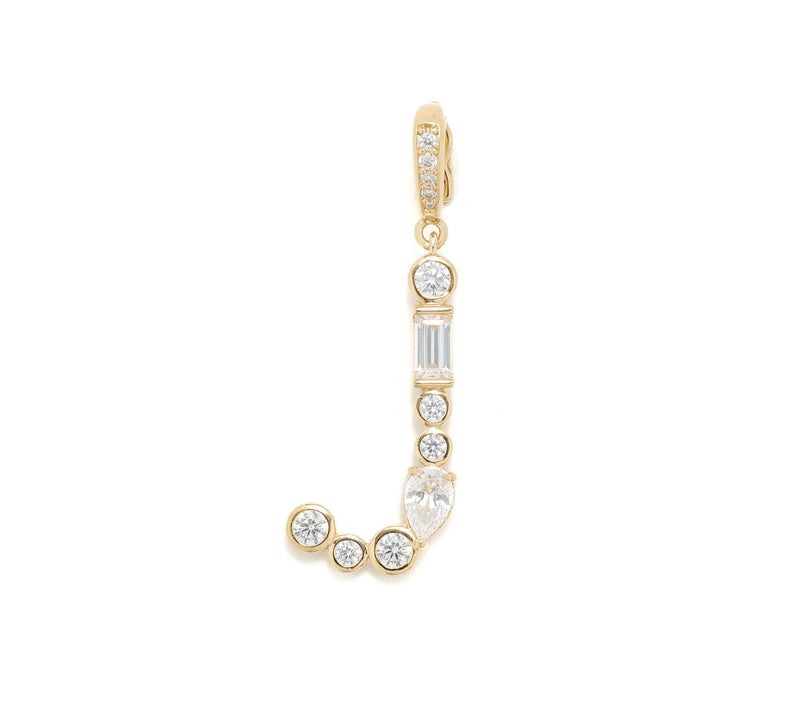Diamonique x Lulu Frost Initial Charm Enhancer, 14k Plated — View 47