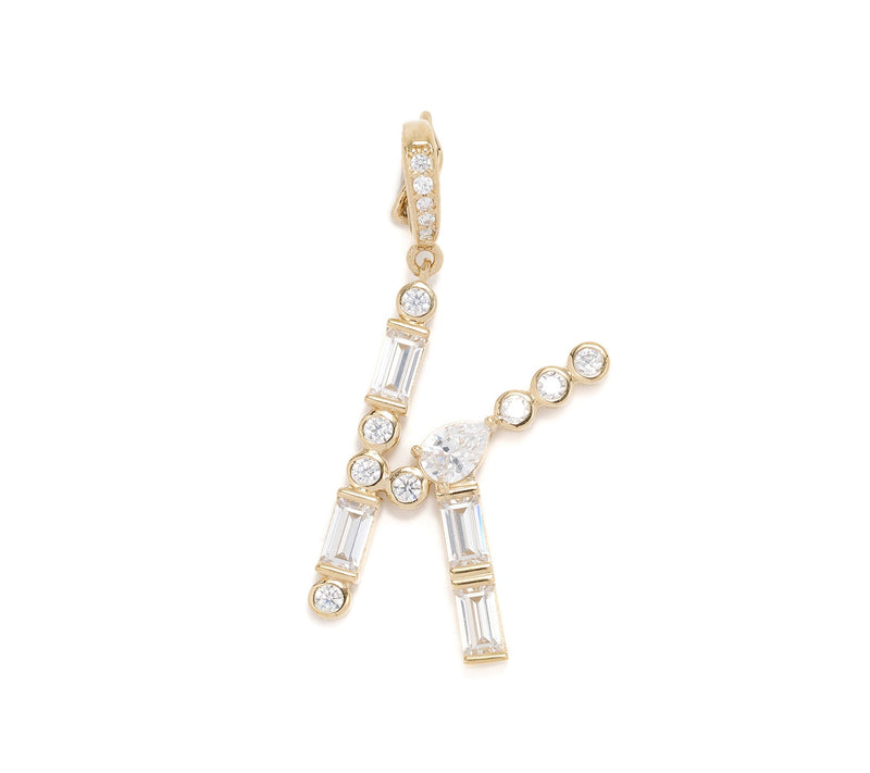 Diamonique x Lulu Frost Initial Charm Enhancer, 14k Plated — View 48