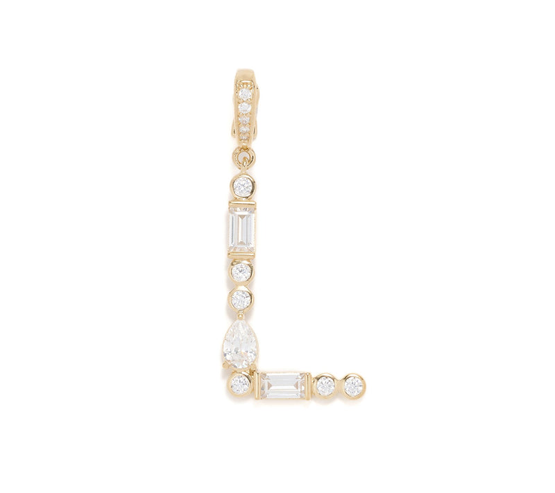 Diamonique x Lulu Frost Initial Charm Enhancer, 14k Plated — View 49