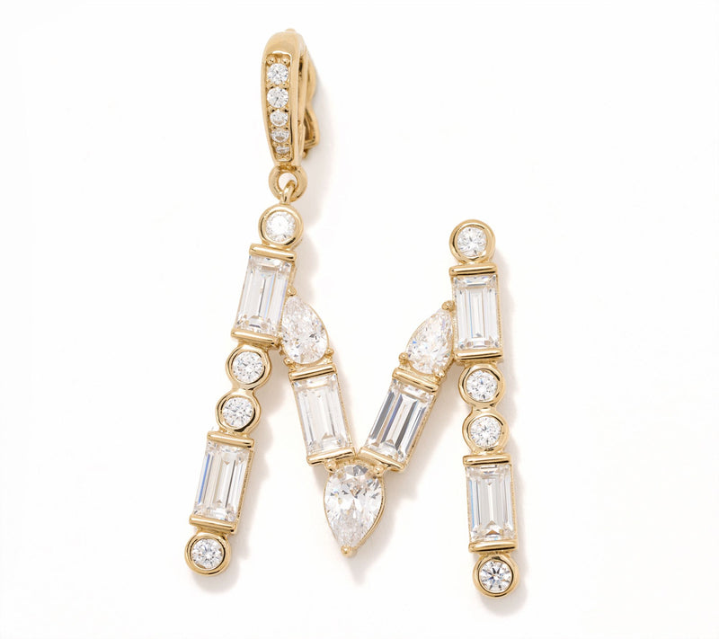 Diamonique x Lulu Frost Initial Charm Enhancer, 14k Plated — View 5