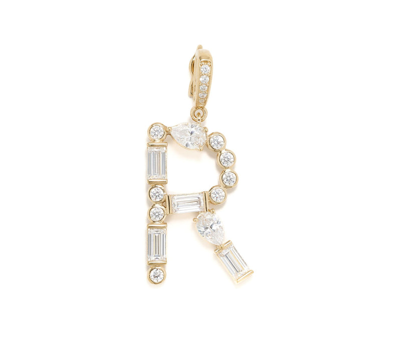 Diamonique x Lulu Frost Initial Charm Enhancer, 14k Plated — View 51