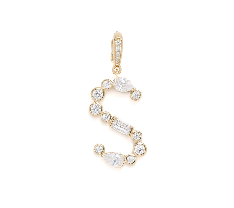 Diamonique x Lulu Frost Initial Charm Enhancer, 14k Plated — View 52