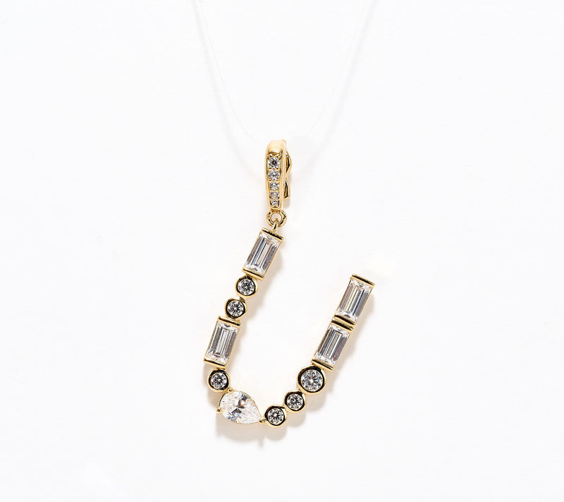 Diamonique x Lulu Frost Initial Charm Enhancer, 14k Plated — View 16