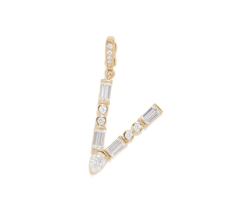 Diamonique x Lulu Frost Initial Charm Enhancer, 14k Plated — View 54