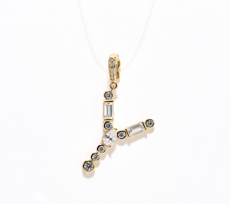 Diamonique x Lulu Frost Initial Charm Enhancer, 14k Plated — View 20