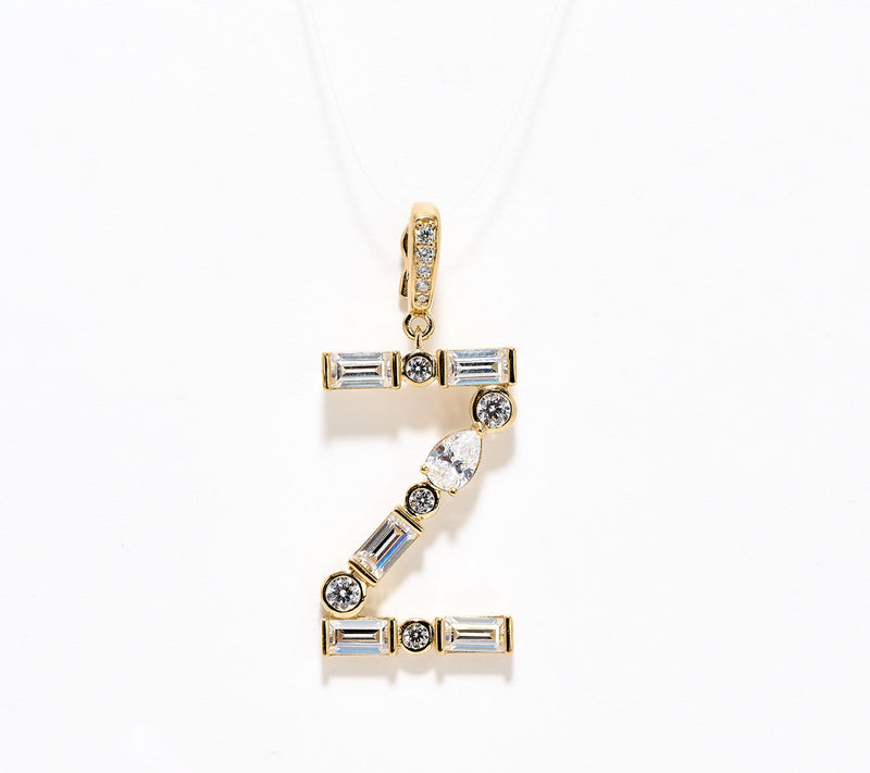 Diamonique x Lulu Frost Initial Charm Enhancer, 14k Plated — View 22