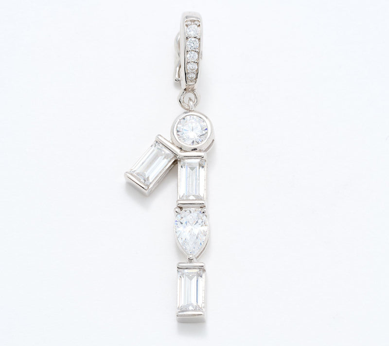 Diamonique x Lulu Frost Number Charm Enhancer, Sterling Silver — View 16
