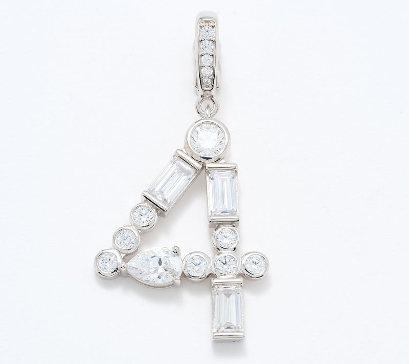 Diamonique x Lulu Frost Number Charm Enhancer, Sterling Silver — View 19