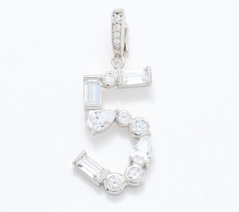 Diamonique x Lulu Frost Number Charm Enhancer, Sterling Silver — View 20