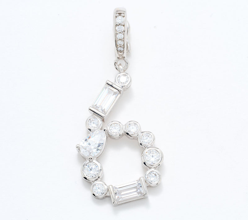 Diamonique x Lulu Frost Number Charm Enhancer, Sterling Silver — View 21