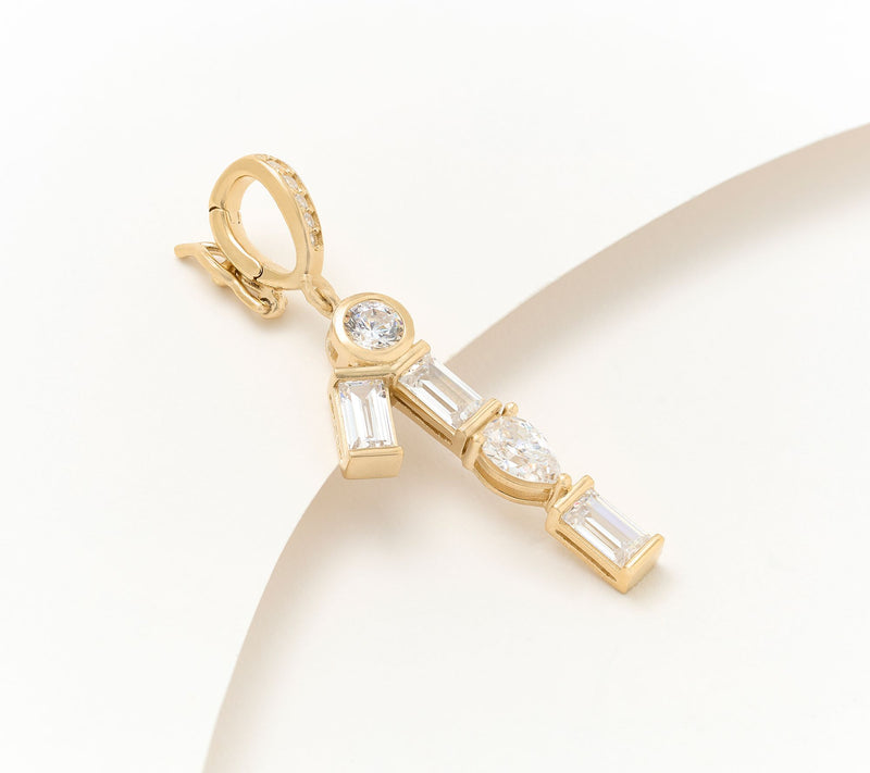 Diamonique x Lulu Frost Number Charm Enhancer, 14k Plated — View 15
