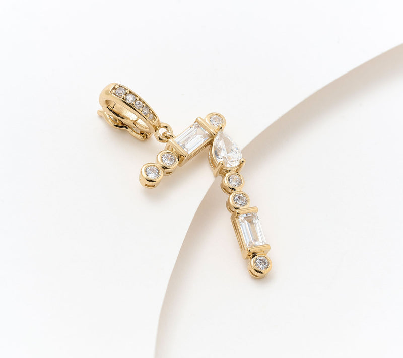 Diamonique x Lulu Frost Number Charm Enhancer, 14k Plated — View 21