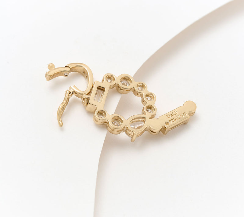 Diamonique x Lulu Frost Number Charm Enhancer, 14k Plated — View 12