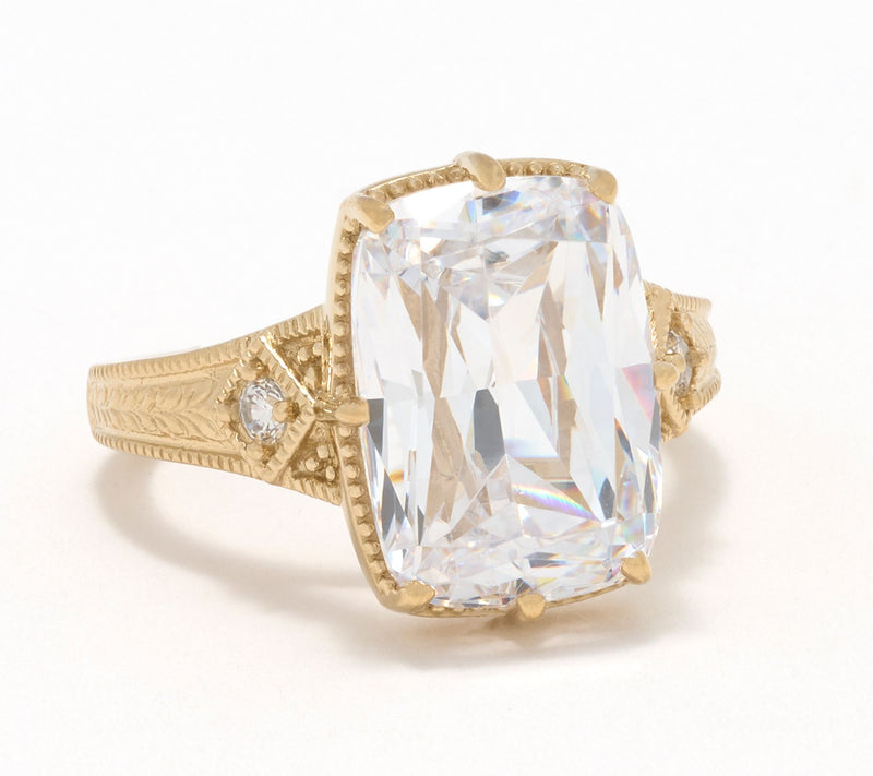 Diamonique x Lulu Frost Antique Engraved Ring, Sterling Silver — View 4