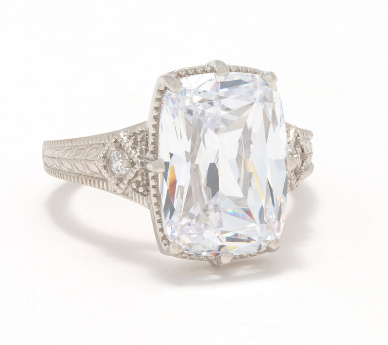 Diamonique x Lulu Frost Antique Engraved Ring, Sterling Silver — View 7