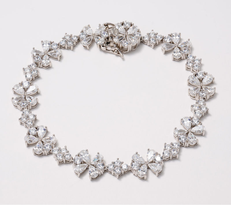 Diamonique x Lulu Frost Cluster Tennis Bracelet, Sterling Silver — View 8