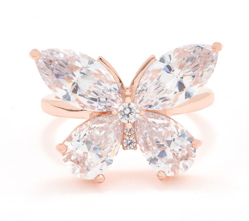 Diamonique x Lulu Frost Butterfly Ring, Sterling Silver — View 7