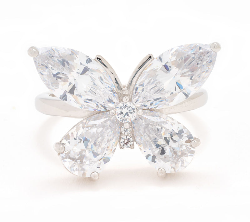 Diamonique x Lulu Frost Butterfly Ring, Sterling Silver — View 8