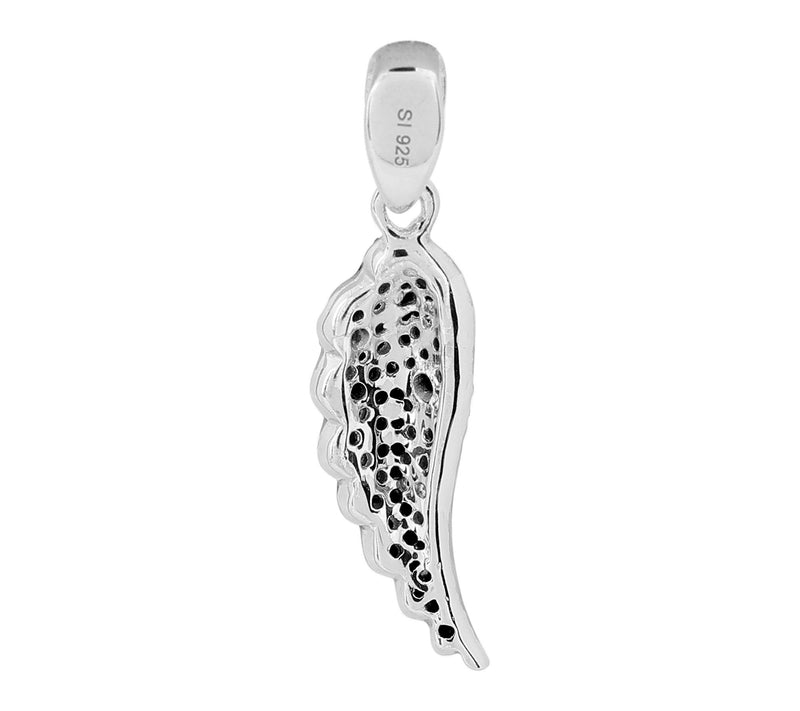 Affinity Gems Black Spinel Angel Wing Pendant,Sterling Silver — View 5