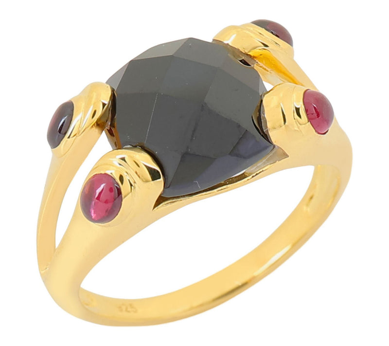 Affinity Gems 5-Stone Spinel & Garnet Ring, 14KGold Plated — View 9