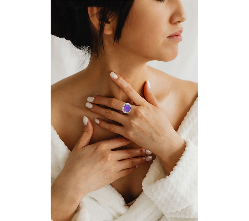 Artisan Crafted Purple Quartz Solitaire Ring, Sterling Silver — View 8