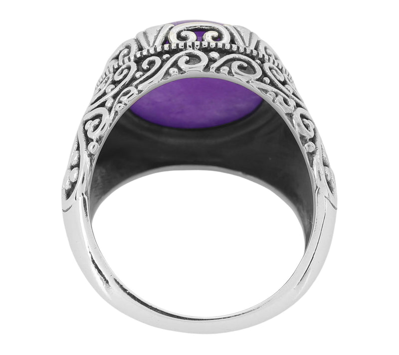 Artisan Crafted Purple Quartz Solitaire Ring, Sterling Silver — View 4