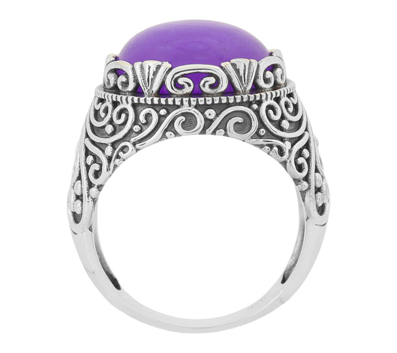 Artisan Crafted Purple Quartz Solitaire Ring, Sterling Silver — View 6