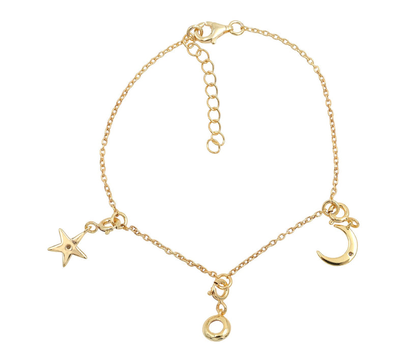 Affinity Gems Quartz & Diamond Charm Bracelet,14K Gold Plated — View 4