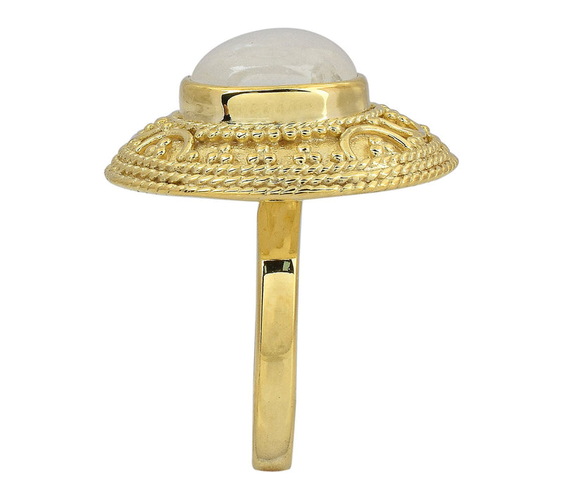 Artisan Crafted Moonstone Cocktail Ring, 14K Gold Plated — View 4
