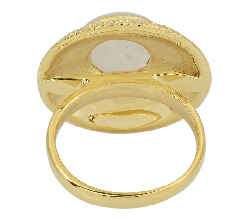 Artisan Crafted Moonstone Cocktail Ring, 14K Gold Plated — View 3