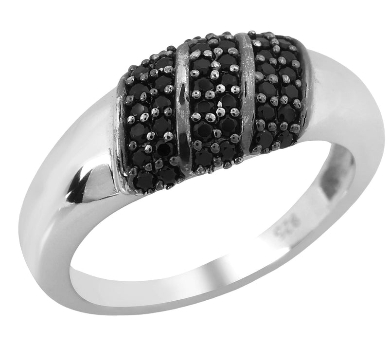 Affinity Gems Black Spinel Center Ring, Sterling Silver — View 9