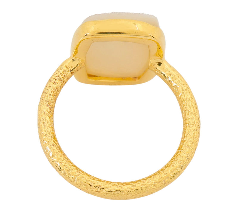 Affinity Gems Sparkling Druzy Solitaire Ring, 14K Gold Plated — View 3