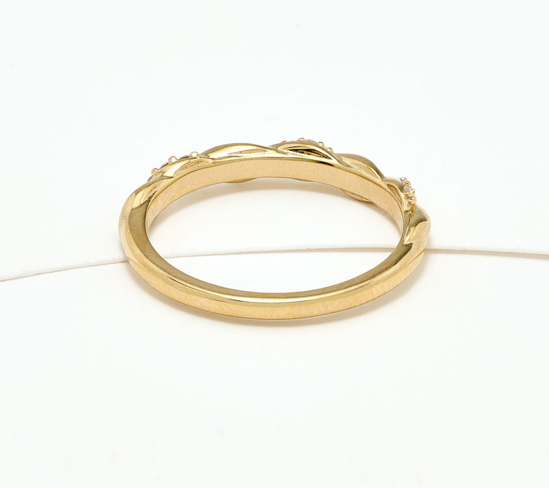 Fire Light Lab Grown Diamond .11 cttw Twisted Ring, Sterling — View 2