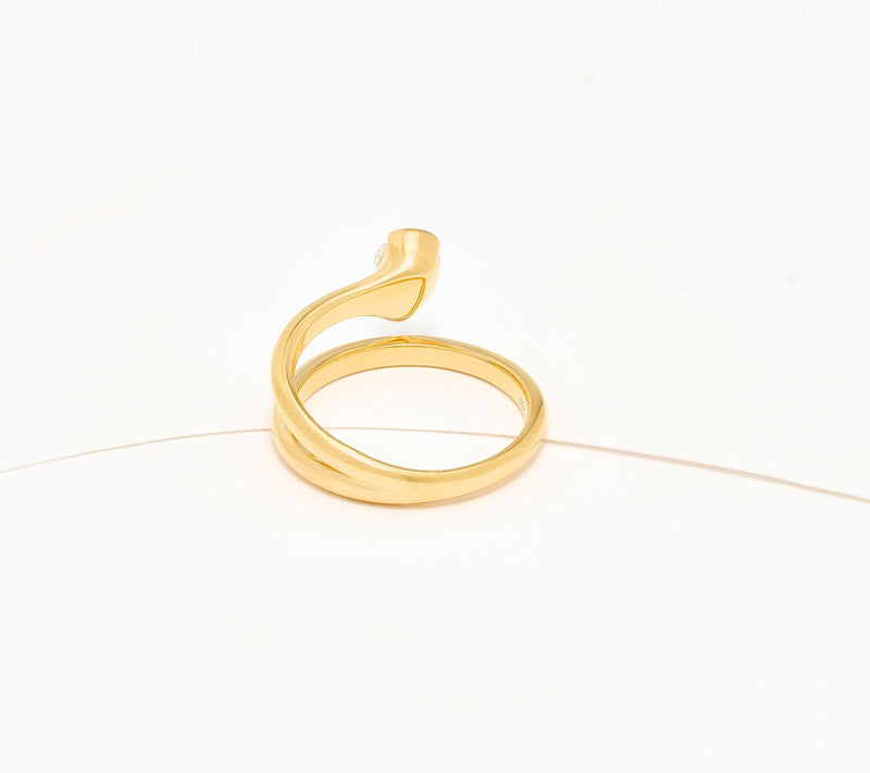 Fire Light Lab Grown Diamonds Pear 0.63 cttw "Faux-Stacker" Ring, Sterling — View 2