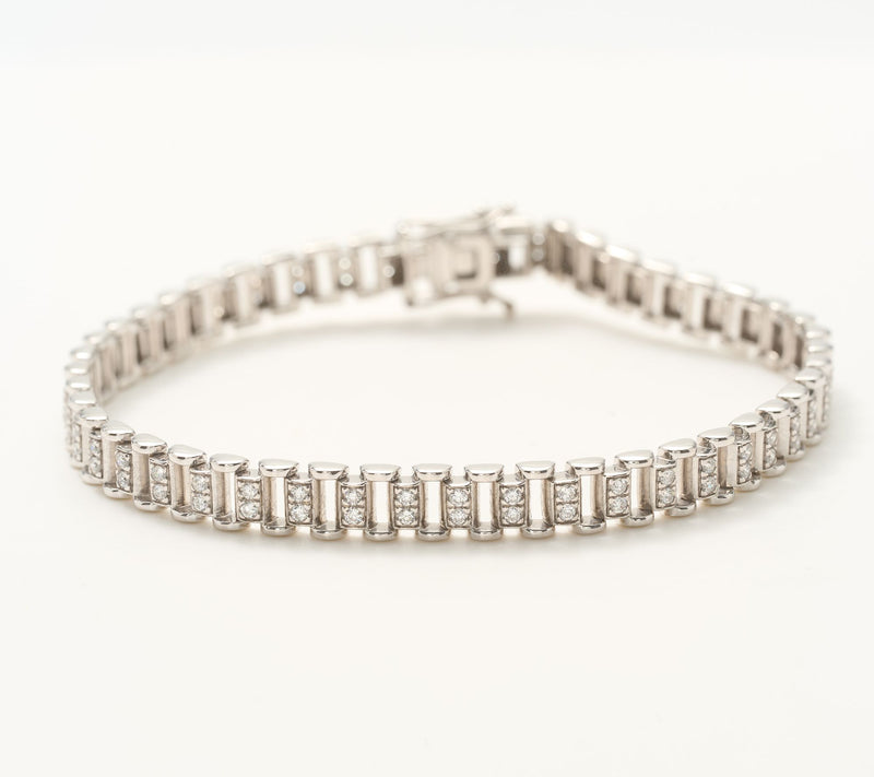 Fire Light Lab Grown Diamond 1 cttw Chain Link Bracelet, Sterl — View 2