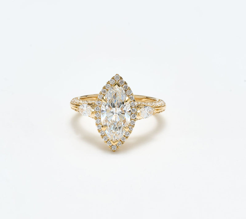 Fire Light Lab Grown Diamond 3.16 cttw Marquise Ring, 14K Gold — Main view
