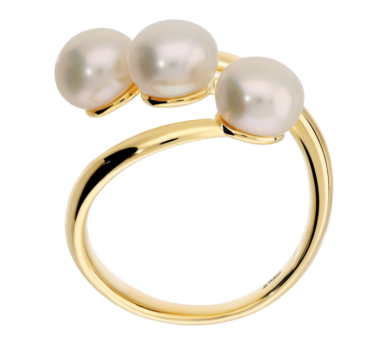 Honora Cultured Pearl Polished Ring, 18K Gold Plated — View 3