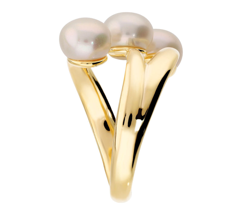 Honora Cultured Pearl Polished Ring, 18K Gold Plated — View 2