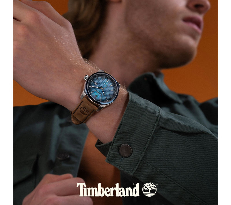Timberland Men's Henniker II Stainless LeatherStrap Watch — View 5