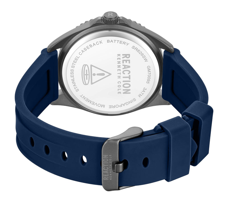 Kenneth Cole Reaction Men's Blue Silicone StrapWatch — View 3