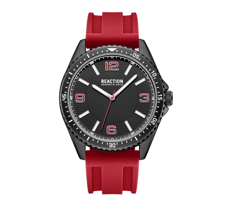 Kenneth Cole Reaction Men's Red Silicone StrapWatch — Main view