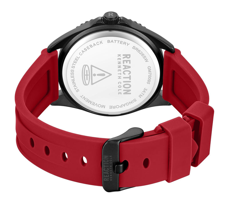 Kenneth Cole Reaction Men's Red Silicone StrapWatch — View 3