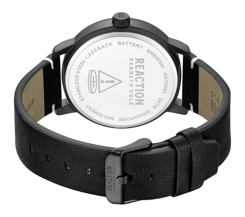 Kenneth Cole Reaction Men's Classic Black Textured Dial Watch — View 3